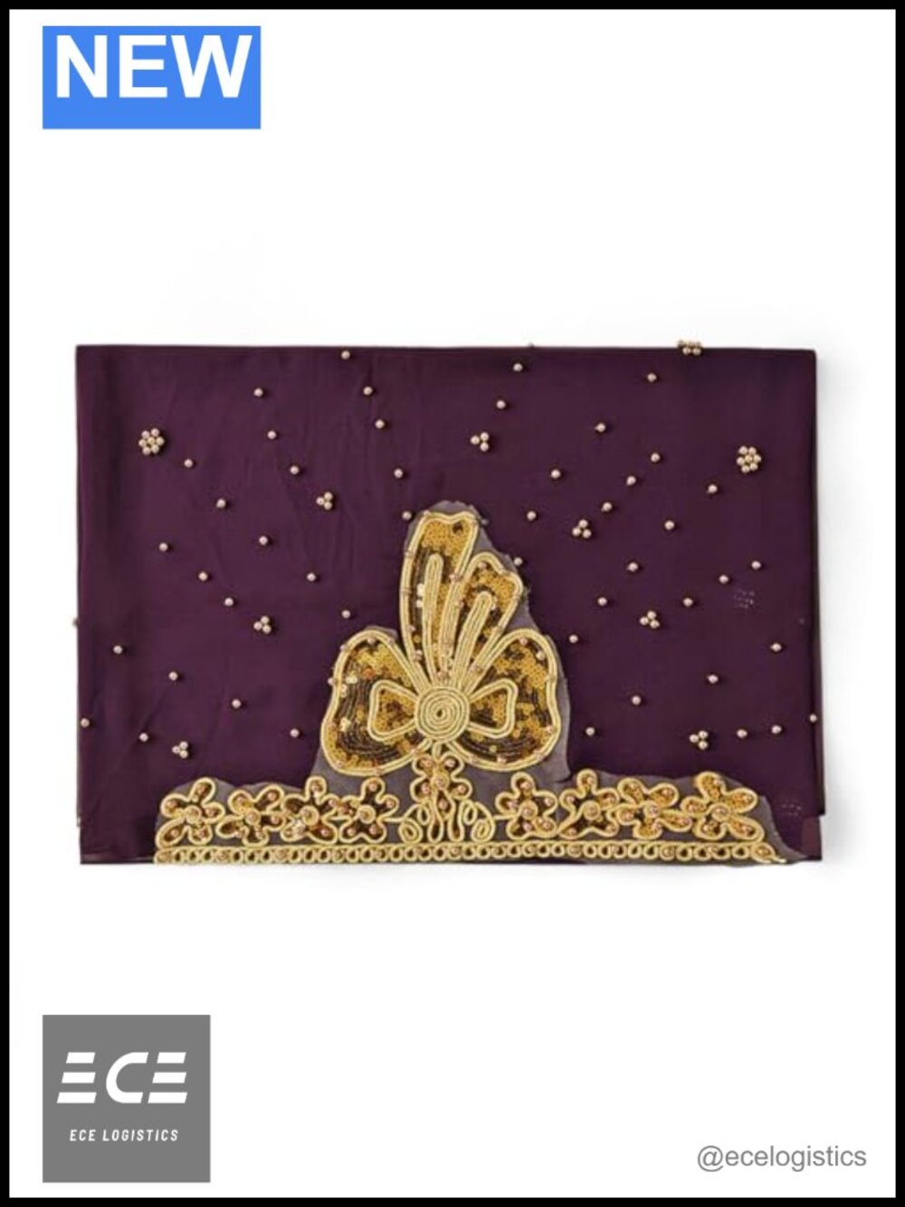Chiffon Hijab Shawl with Glitter Beads Soft Head Scarf Wrap